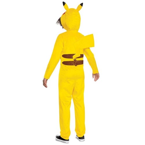 Disfraz Pikachu Hooded Jumpsuit Clasico Talla  M 7 a 8  Pokemon
