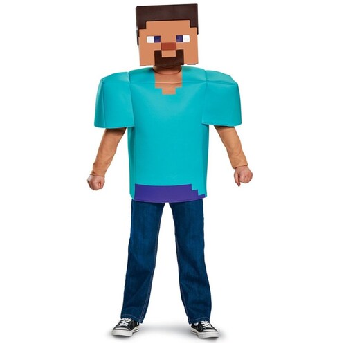 Disfraz Steve Clasico Minecraft Talla  L 10 a 12