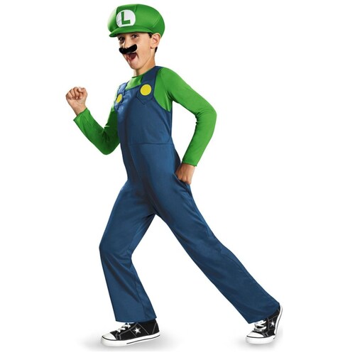 Disfraz Luigi Clasico Talla Ch L 10 a 12 Super Mario