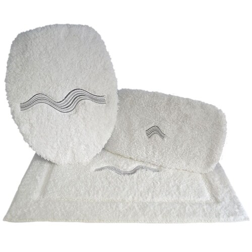 Juego de Baño Wave Blanco 45X70 Cm 1050 G Raya
