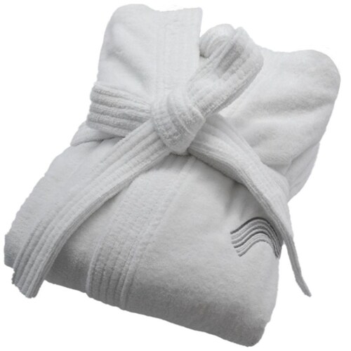 Bata de Baño Wave Blanco 105X120 Cm 1000 Gr Raya