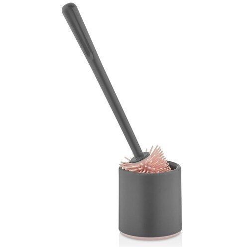 Cepillo Gris para Wc de Silicón con Soporte Gondol