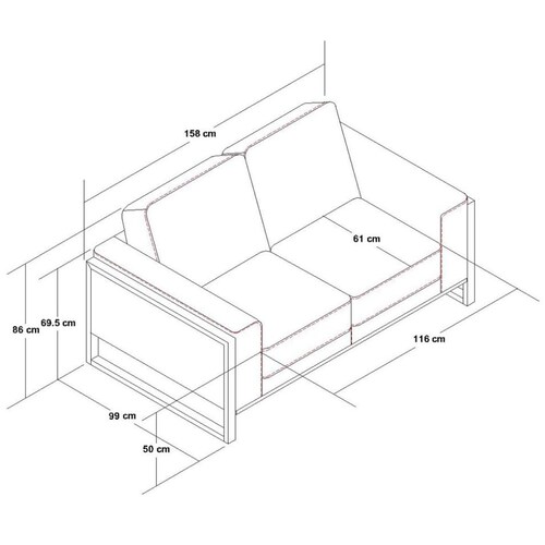 Love Seat Terry Café Boal