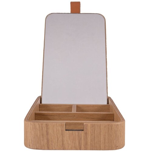 Home Nature Joyero de Madera con Espejo 23X13X3.5 Cm