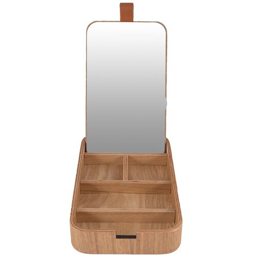 Home Nature Joyero de Madera con Espejo 23X13X3.5 Cm