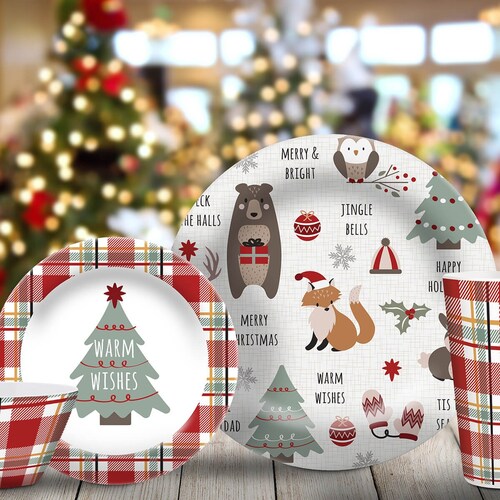 Plato Extendido con Diseño Navidad de 27 Cm de Melamina Warm Wishes Stephan Roberts Home Collecton