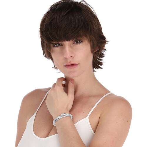 Pulsera Marca Coach Color Plata Acabado Pulido