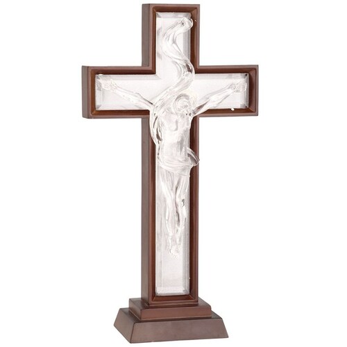 Cruz con Jesus en Acrilico Y Luz Led 36Cm Gto