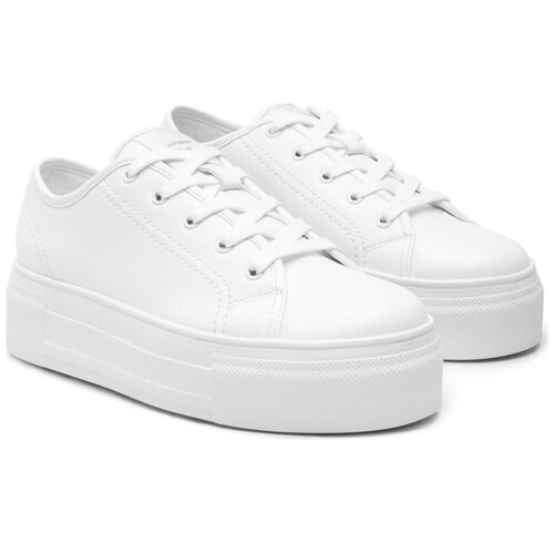 Tenis Blanco Casual con Plataforma Flexi