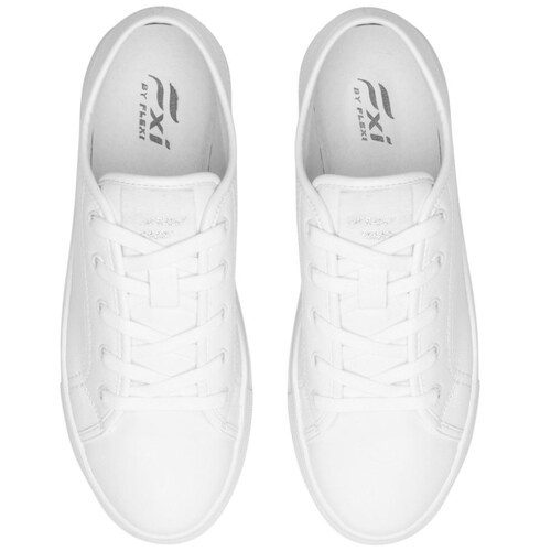Tenis Blanco Casual con Plataforma Flexi