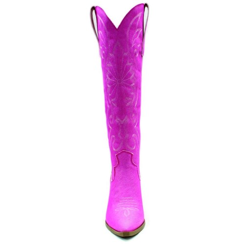 Bota Rosa Alta Estilo Cowboy Perugia