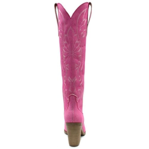Bota Rosa Alta Estilo Cowboy Perugia