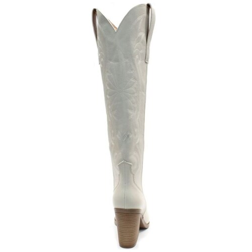 Bota Blanca Alta Estilo Cowboy Perugia