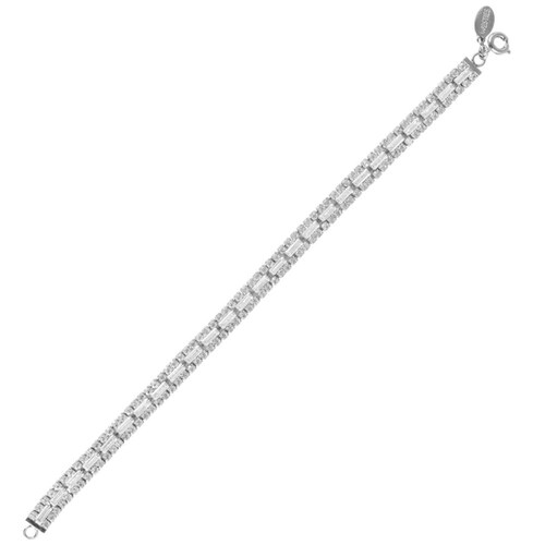 Pulsera Cup Chain en Acabado Rodio con Cubic Circonias Westies