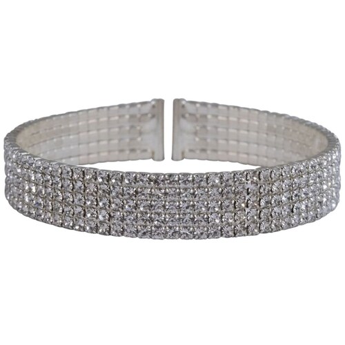 Bangle Brillante en Acabado Rodio con Cristales Westies
