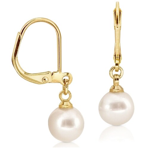 Aretes Perla Natural Blanca Emanuel Ungaro