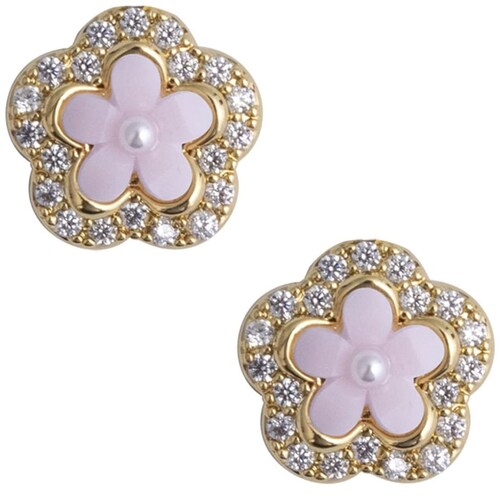 Aretes Flor con Contorno Pavé Westies