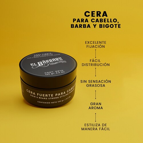 Cera para Cabello Fijación Fuerte  el Barbero