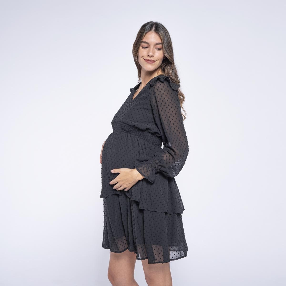 Vestido de Maternidad Olanes Corto Manga Larga