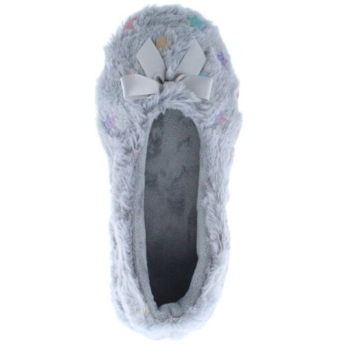 Pantufla Tipo Balerina con Estrellas Gris Comfort Fit