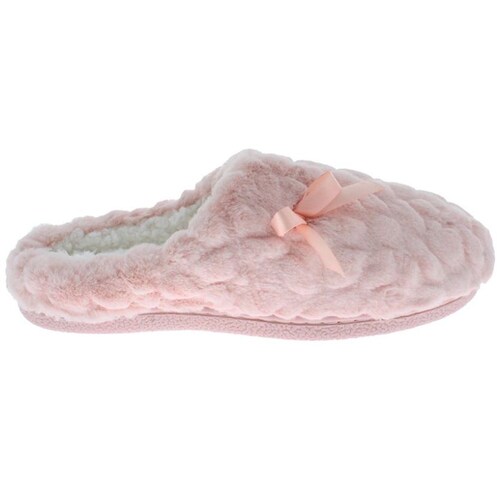 Pantufla Destalonada Afelpada con Moño Rosa Comfort Fit