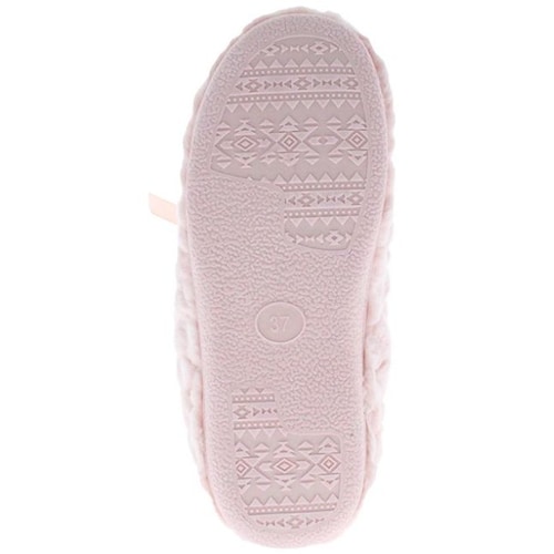 Pantufla Destalonada Afelpada con Moño Rosa Comfort Fit