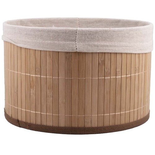 Home Nature Juego de 4 Canastas Decorativas Caterina Redondas Color Beige 30X18 Cm, 25X16Cm,23X15Cm, 18X12Cm