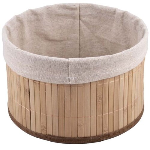 Home Nature Juego de 4 Canastas Decorativas Caterina Redondas Color Beige 30X18 Cm, 25X16Cm,23X15Cm, 18X12Cm