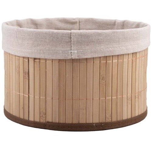 Home Nature Juego de 4 Canastas Decorativas Caterina Redondas Color Beige 30X18 Cm, 25X16Cm,23X15Cm, 18X12Cm
