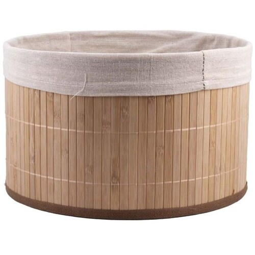 Home Nature Juego de 4 Canastas Decorativas Caterina Redondas Color Beige 30X18 Cm, 25X16Cm,23X15Cm, 18X12Cm