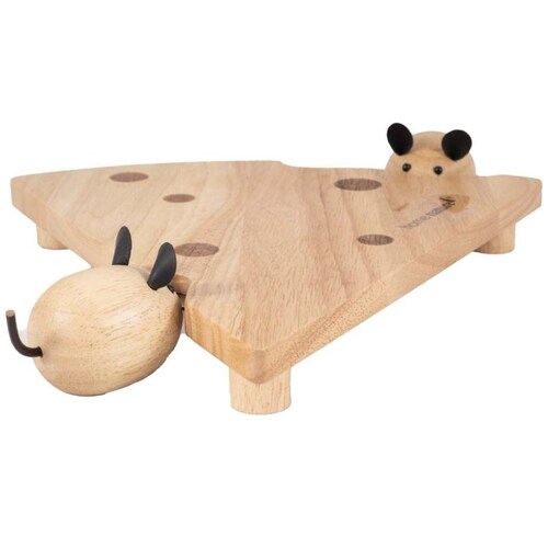 Home Nature Juego de Tabla de Madera con 2 Utensilios para Queso 24X24X2.7 Cm