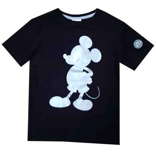 Playera para Niño Manga Corta Negra Silueta Mickey Disney 100