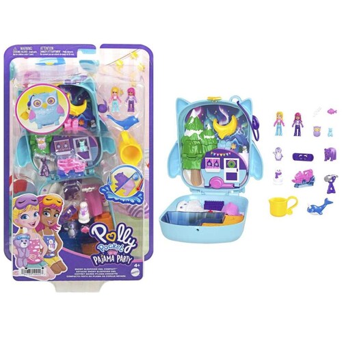 Polly Pocket Set de Juego Compacto Pijamada de Búho
