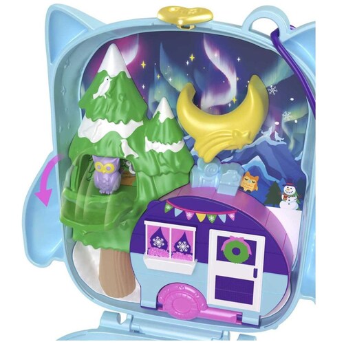 Polly Pocket Set de Juego Compacto Pijamada de Búho