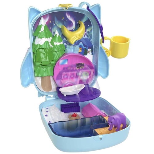 Polly Pocket Set de Juego Compacto Pijamada de Búho