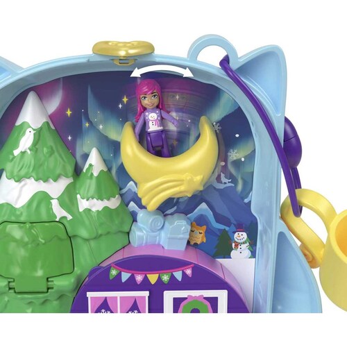 Polly Pocket Set de Juego Compacto Pijamada de Búho