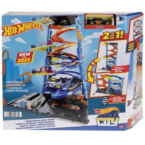 Hot Wheels Pista de Juguete Torre de Carreras Doble Altura