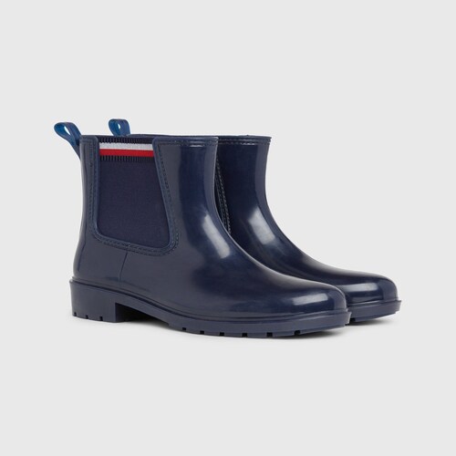 Bota de Lluvia con Elásticos Laterales Azul Tommy Hilfiger