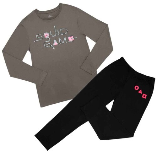 Pijama Squid Game Playera Manga Larga Pantalón para Hombre