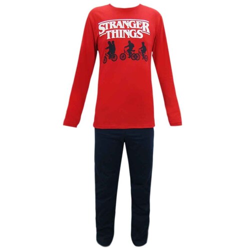 Pijama Stranger Things Playera Manga Larga Pantalón para Hombre