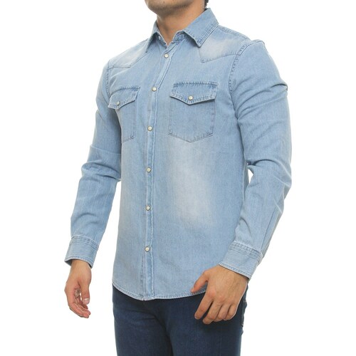 Camisa Casual Manga Larga de Mezclilla para Hombre Jeanious