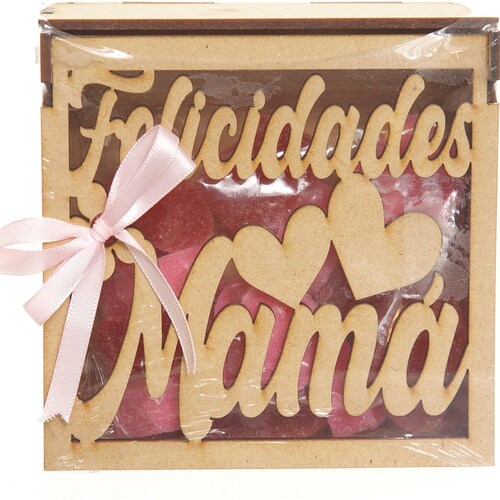 Corazón Tipo Madera con Gomitas