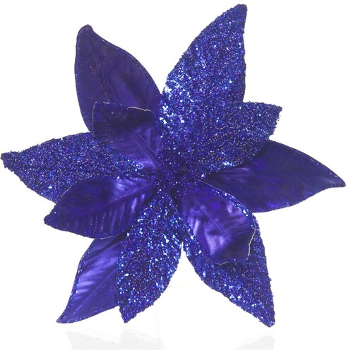Flor de Nochebuena Color Azul Metalico