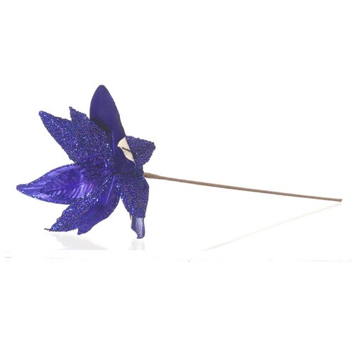 Flor de Nochebuena Color Azul Metalico