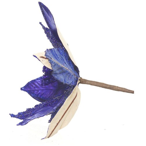 Flor de Nochebuena Color Azul Metalico