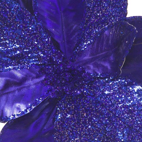 Flor de Nochebuena Color Azul Metalico