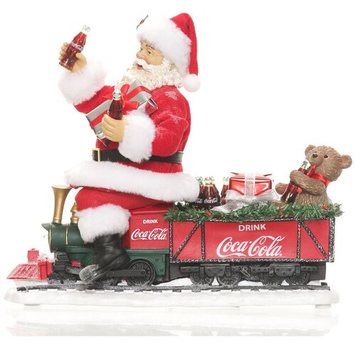 Santa en Tren con Luz Coca-Cola