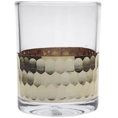 Vaso Home & Details de Vidrio con Franja Oro