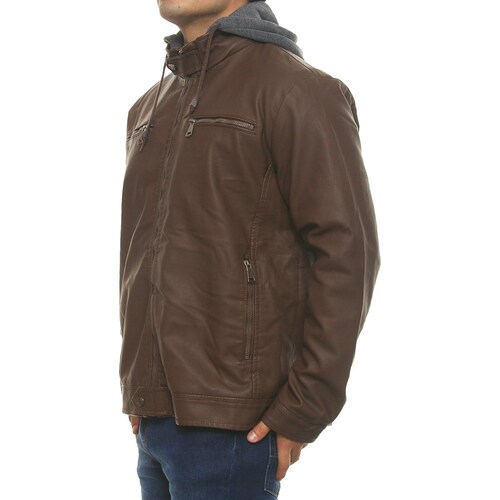 Chamarra Pu Capucha para Hombre American Fly