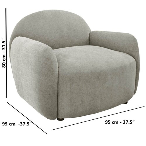 Sillón Individual con Brazos Verri Tela Gris Liz
